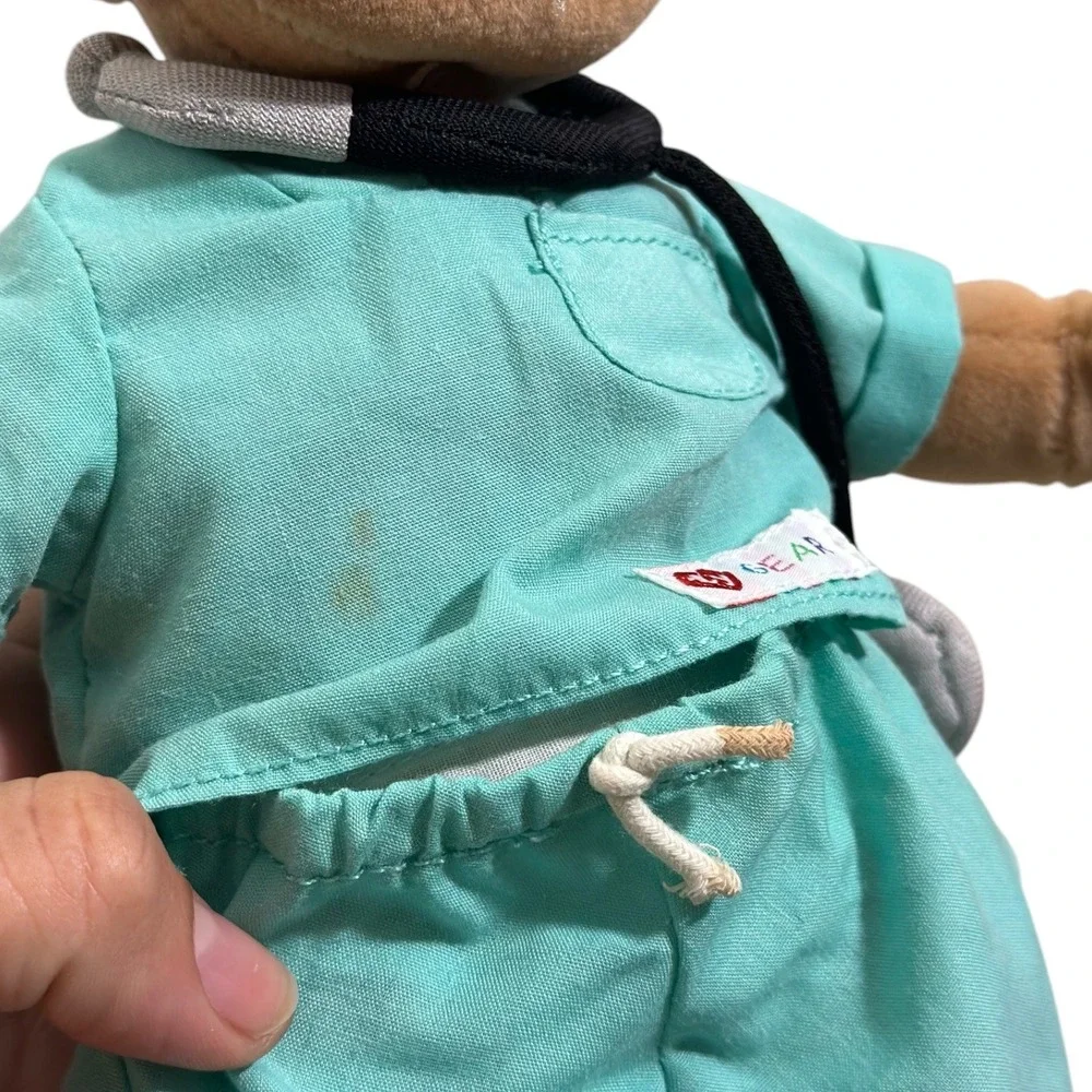 Ty Beanie Vntg Kids Boomer Fireman and Cutie Doctor‎ Plush Doll Set with Ty Gear